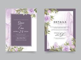 Wedding invitation cards floral spring vector