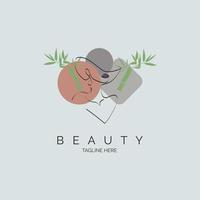 woman face beauty salon spa skincare logo template design for brand or company and other vector