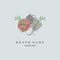 cat line style  logo template design for brand or company and other vector