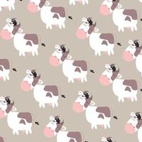 cute fat cow pattern. pattern For valentine, print,  packaging, decoration, wallpaper and design, case phone, bed cover, pajamas, child pajamas vector