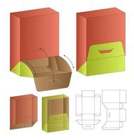 Box packaging die cut template design. 3d mock-up vector