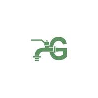 Faucet icon with letter G logo design vector