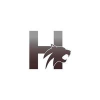 Letter H with panther head icon logo vector