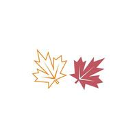 Autumn leaves icon flat design template vector