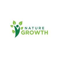 nature growth logo design vector