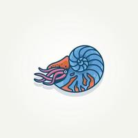 nautilus seashell template vector illustration