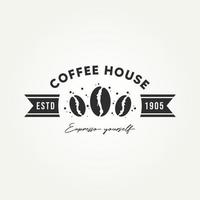 diseño de ilustración de vector de logotipo de café vintage