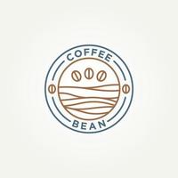 coffee bean shop minimalist line art badge logo vector