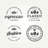set of vintage retro coffee badge logo design
