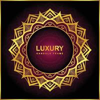 Luxury mandala frame background Design with golden color vector