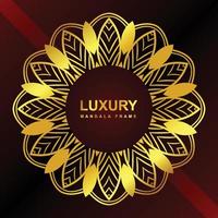 Luxury mandala frame background Design with golden color vector