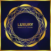 Luxury mandala frame background Design with golden color vector