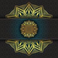 Luxury mandala frame background Design with golden color vector