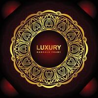 Luxury mandala frame background Design with golden color vector