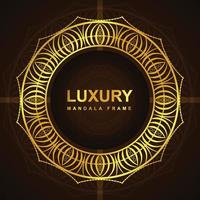 Luxury mandala frame background Design with golden color vector