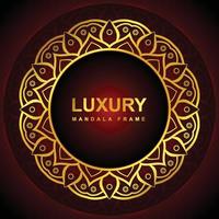 Luxury mandala frame background Design with golden color vector