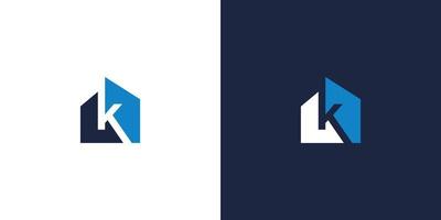 Unique and modern letter K real estate logo design vector