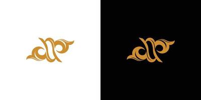 Unique and luxurious DP letter ornament logo design vector