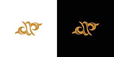 Unique and luxurious DP letter ornament logo design vector