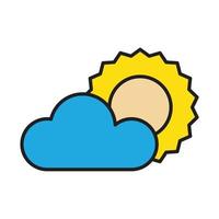 sun and cloud icon for website, presentation symbol editable vector