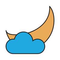 cloud and moon icon for website, presentation symbol editable vector