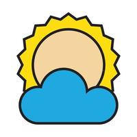 sun and cloud icon for website, presentation symbol editable vector