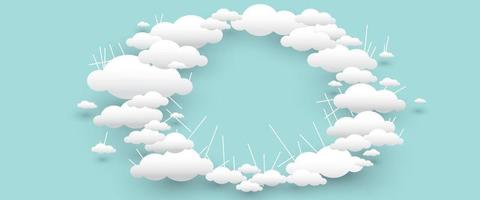 Vector abstract cloud background for text on blank background and copy space with fun design style