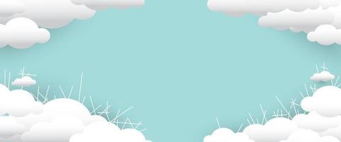 Vector abstract cloud background for text on blank background and copy space with fun design style