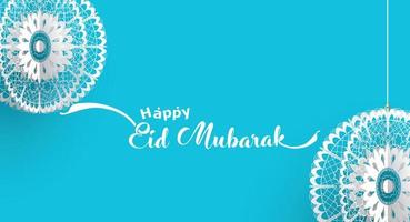 Eid Mubarak Design Background. Vector Illustration for greeting card, poster and banner. with fun design style