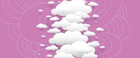 Vector abstract cloud background for text on blank background and copy space with fun design style