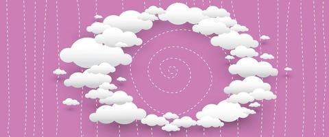 Vector abstract cloud background for text on blank background and copy space with fun design style