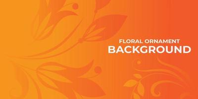 simple floral ornament orange background vector