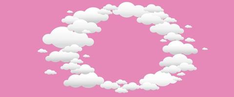 Vector abstract cloud background for text on blank background and copy space with fun design style