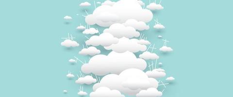 Vector abstract cloud background for text on blank background and copy space with fun design style