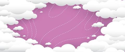 Vector abstract cloud background for text on blank background and copy space with fun design style