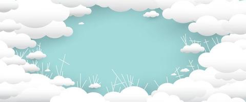 Vector abstract cloud background for text on blank background and copy space with fun design style