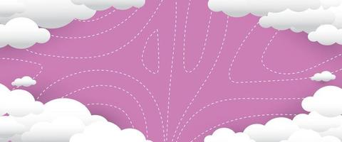 Vector abstract cloud background for text on blank background and copy space with fun design style