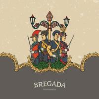 The Yogyakarta Kraton Guards vector illustration. Hand drawn Indonesian cultures for background with vintage vibe
