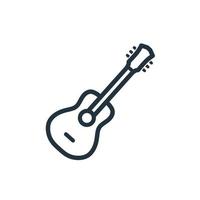 icono de contorno de guitarra aislado en un fondo blanco. símbolo de guitarra acústica para aplicaciones web y móviles. ilustraciones vectoriales vector