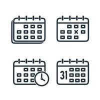 Calendar icon isolated on a white background. calendar or schedule symbols for web and mobile apps. Vector illustration.