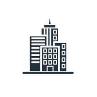 City icon in trendy flat style isolated on white background. Downtown symbol for web design and mobile concept. vector