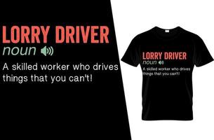 Lorry Driver Funny Definition T Shirt Design vector