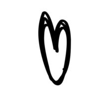 corazones de fideos dibujados a mano. ilustración vectorial del símbolo del amor vector