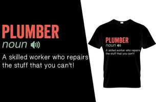 Plumber Funny Definition T Shirt Design vector