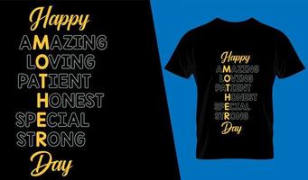 diseño de camiseta de tipografía feliz día de la madre vector