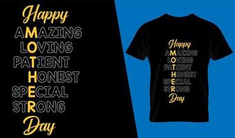 Happy mothers day typography t shirt design vector