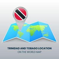 icono de ubicación de trinidad y tobago en el mapa mundial vector