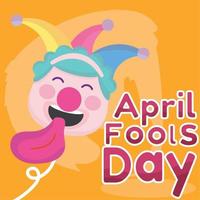 Isolated happy jester avatar with hat April fool day template Vector