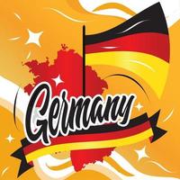 Isolated map of germany with its flag Germany travel concept Vector