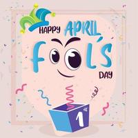 April fools poster Joke box Vector illustration